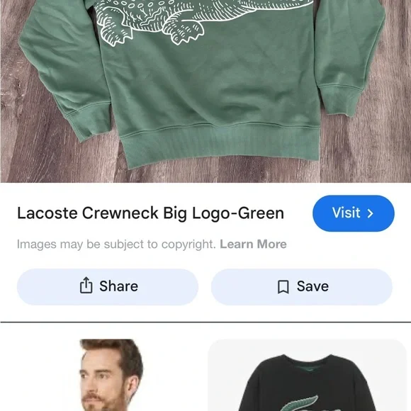 NWOT Lacoste Men’s Round Neck Loose Fit Croc Print Jogger Sweatshirt Size M - Picture 13 of 13